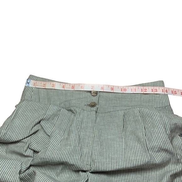 Goubi Cotton Linen Blend Tan White Stripe Lantern Crop Pants US Sz S - Picture 4 of 10